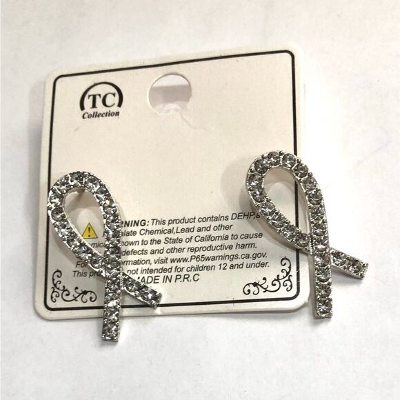 Breast Cancer Awareness Sign Stud Earrings (a)46 - Picture 5 of 8